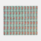 Retro-grüne Briefmarke Fleecedecke (Vorderseite (Horizontal))