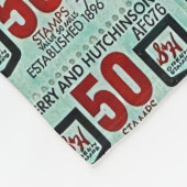 Retro-grüne Briefmarke Fleecedecke (Ecke)