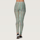 Retro-grüne Briefmarke Leggings (Rückseite)