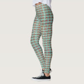 Retro-grüne Briefmarke Leggings (Links)