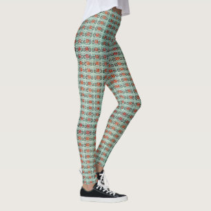 Retro-grüne Briefmarke Leggings