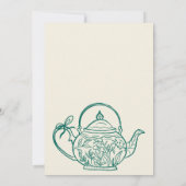 Retro-grüne Bugkartentee Baby Braut Babydusche Einladung (Rückseite)