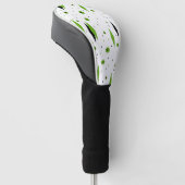 Retro grüne Diamanten u. Golf Headcover (angewinkelt)
