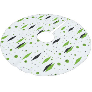 Retro grüne Diamanten u. Sternexplosion-Baum-Rock Polyester Weihnachtsbaumdecke