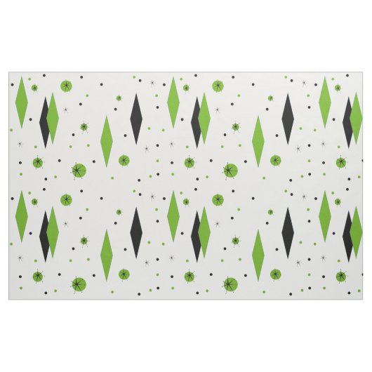 Retro grüne Diamanten u. Stoff (Fat Quarter (45,7 x 55,9 cm))