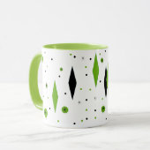 Retro grüne Diamanten u. Tasse (Vorderseite Links)