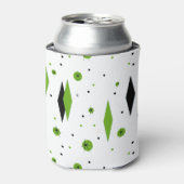 Retro grüne Diamanten und Sternexplosionen können  Dosenkühler (Kanne Vorderseite)