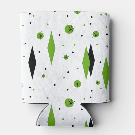 Retro grüne Diamanten und Sternexplosionen können Dosenkühler (Rückseite)