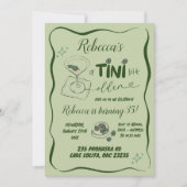 Retro Grüne Hand gezeichnet Dirty Martini Geburtst Einladung (Vorderseite)