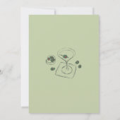 Retro Grüne Hand gezeichnet Dirty Martini Geburtst Einladung (Rückseite)