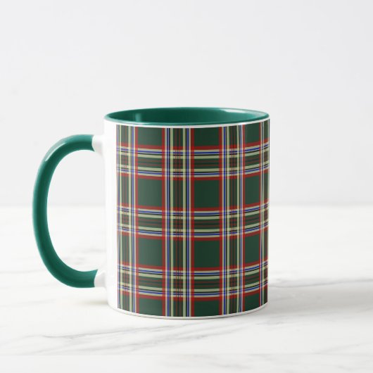 Retro-grüne Karierte Tasse (Links)