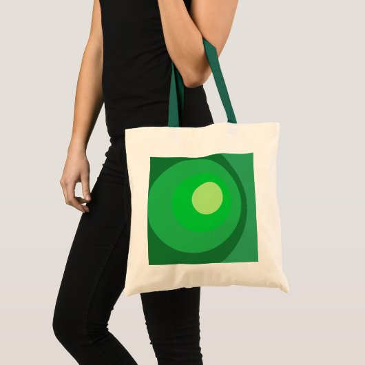 Retro grüne Kreise Tragetasche (Vorderseite (Produkt))