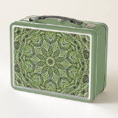 Retro-grüne Mandala-Lunchbox Metall Brotdose (Rückseite)