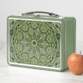 Retro-grüne Mandala-Lunchbox Metall Brotdose (Beispiel)