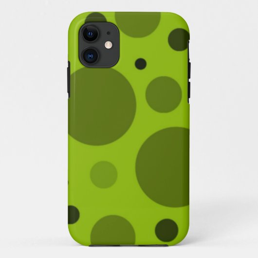 Retro-grüne Punkte Case-Mate iPhone Hülle (Rückseite)