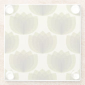 Retro-grüne TulpenBlume Glasuntersetzer (Rückseite)