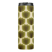 Retro-grüne TulpenBlume Thermosbecher (Rückseite)