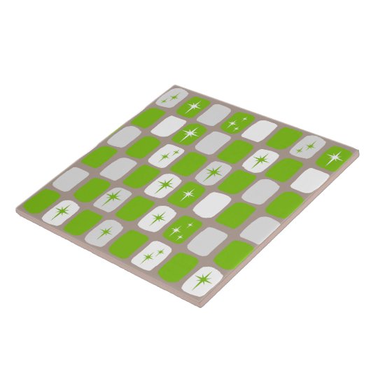 Retro grüne u. weiße Sternexplosion-Keramik-Fliese Fliese (Seite)