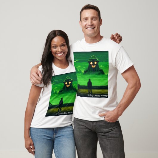 Retro-grüne und schwarze Pixel T-Shirt (Unisex)