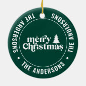 Retro Grüne Weihnachten Moderne Minimal einzigarti Keramik Ornament (Hinten)