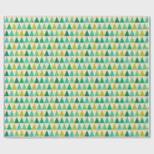 Retro Grüne Weihnachtsbaumen auf Creme Geschenkpapier (Flach)