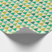 Retro Grüne Weihnachtsbaumen auf Creme Geschenkpapier (Ecke)