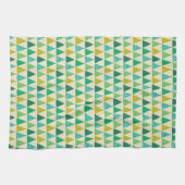 Retro Grüne Weihnachtsbaumen auf Creme Geschirrtuch (Horizontal)