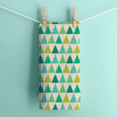 Retro Grüne Weihnachtsbaumen auf Creme Geschirrtuch