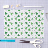 Retro grüne Weihnachtsbaumen Tissue Seidenpapier (Handwerk)