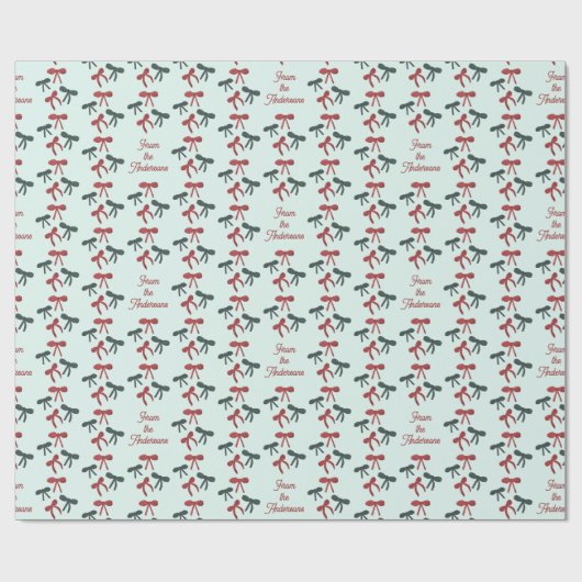 Retro-grüne Weihnachtsbögen Coquette Dezember Geschenkpapier (Flach)