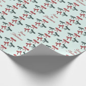 Retro-grüne Weihnachtsbögen Coquette Dezember Geschenkpapier (Ecke)