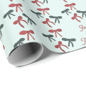 Retro-grüne Weihnachtsbögen Coquette Dezember Geschenkpapier (Rolleneckpunkt)