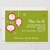 Retro Grüne Weihnachtseinladungen Einladung (Rückseite)