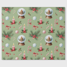 Retro-grüne Weihnachtspapier Geschenkpapier