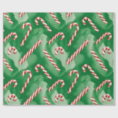 Retro-grüne Weihnachtspapier Geschenkpapier (Flach)