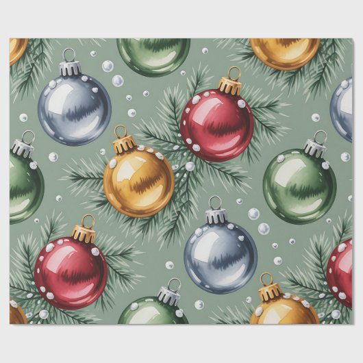 Retro-grüne Weihnachtspapier Geschenkpapier (Flach)