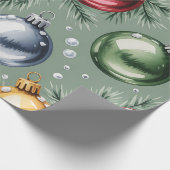 Retro-grüne Weihnachtspapier Geschenkpapier (Ecke)