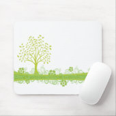 Retro grüner Baum Mousepad (Mit Mouse)