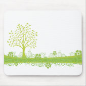 Retro grüner Baum Mousepad (Vorne)