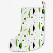 Retro grüner Diamant-u. Kleiner Weihnachtsstrumpf (Rückseite)