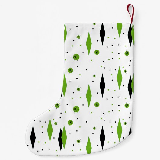 Retro grüner Diamant-u. Kleiner Weihnachtsstrumpf (Rückseite)
