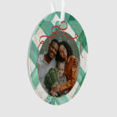 Retro-grüner Gingham Ornament (Vorderseite)