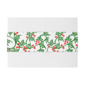 Retro grüner Hengst mit rotem Beerenmuster Einladungsbanderole (Rückseitenbeispiel)