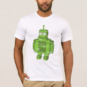 Retro grüner Roboter mit Kratzern T-Shirt (Vorderseite)