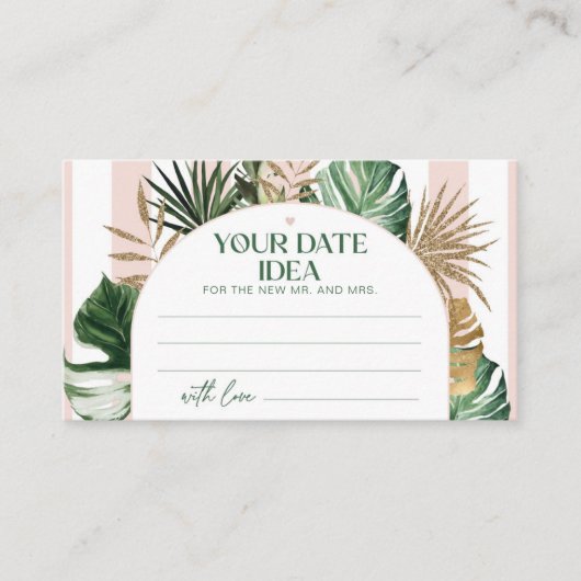 Retro grüner rosa Streifen tropische Datum Nacht I Begleitkarte (Vorderseite)