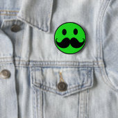 Retro grüner Schnurrbart-Schnurrbart Stache Button (Beispiel)