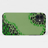 Retro-grüner und schwarzer Leopardendruck auf Limo Case-Mate iPhone Hülle (Rückseite (Horizontal))