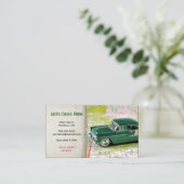 Retro-grünes Auto auf Karte (Stehend Vorderseite)