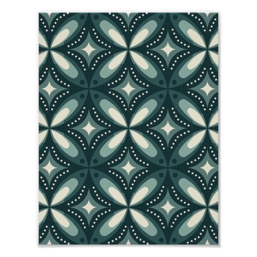 Retro grünes geometrisches Muster Fotodruck (Vorne)
