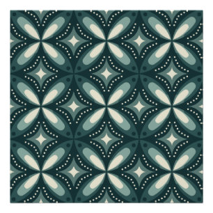 Retro grünes geometrisches Muster Fotodruck